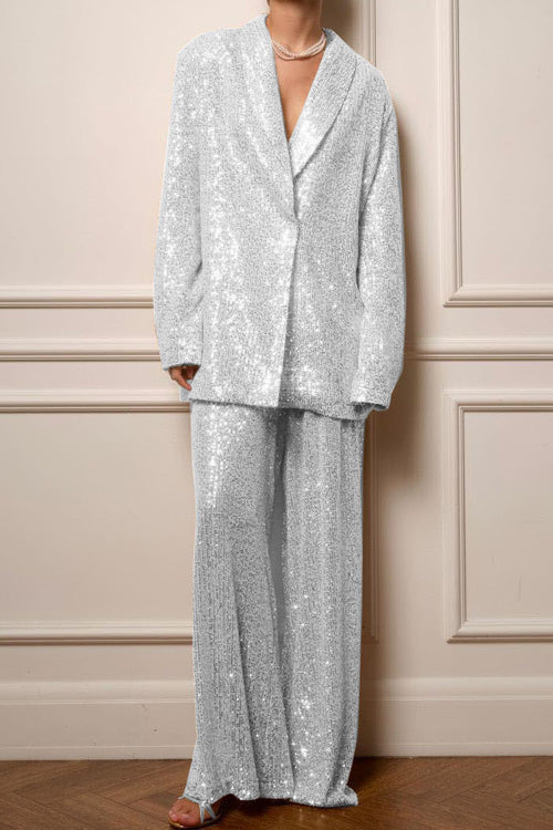 Pantalón ancho de lentejuelas