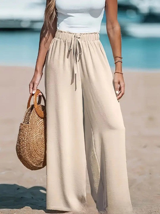 Pantalón ancho holgado para todo el año, cómodo y con estilo, ideal para la playa