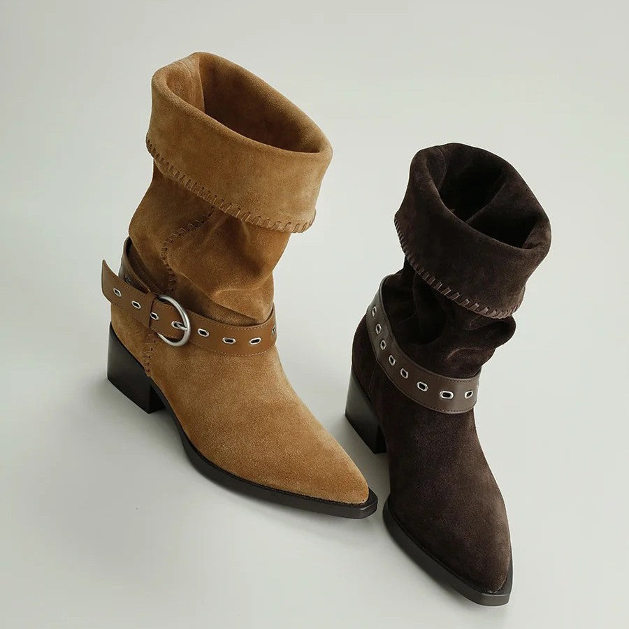 Botas de montar de ante estilo retro