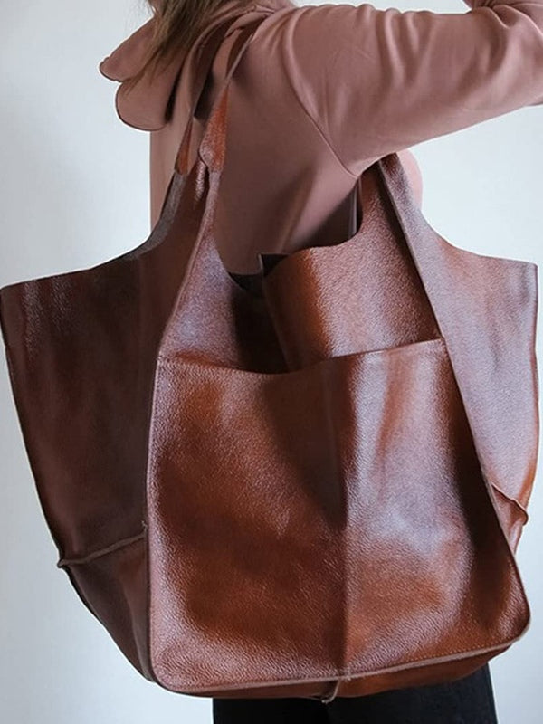 Bolso shopper grande de hombro estilo retro