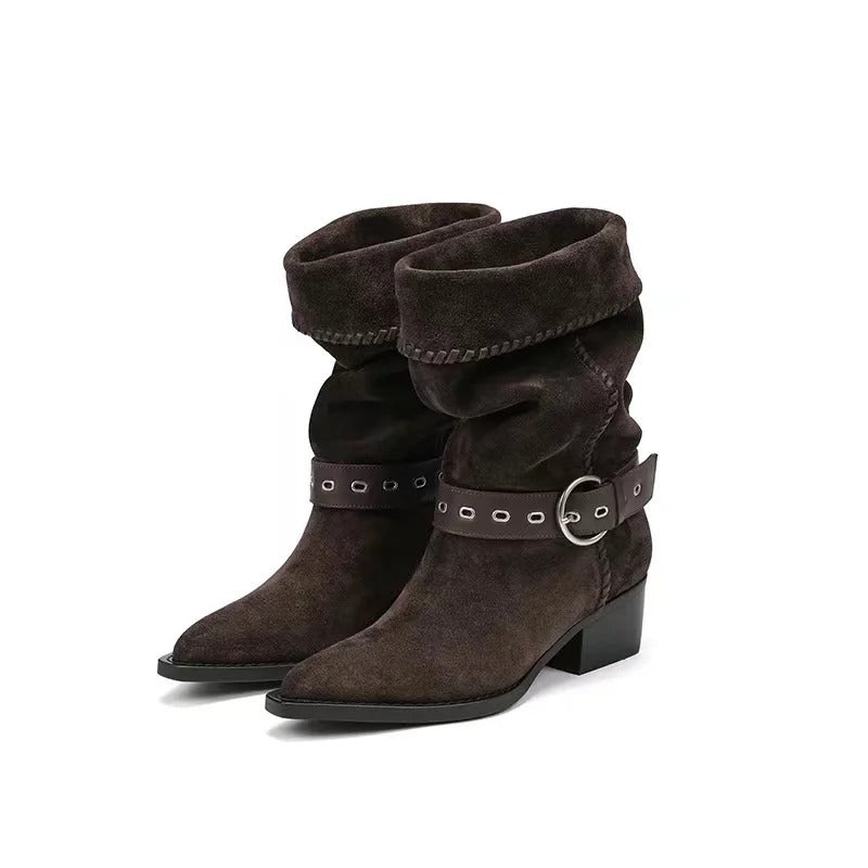 Botas de montar de ante estilo retro