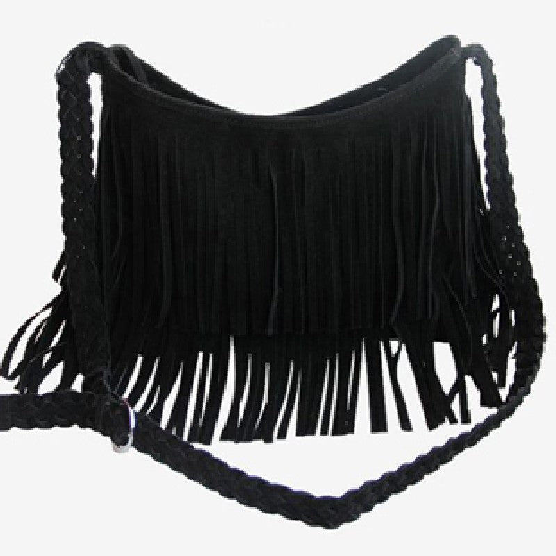Bolso bandolera de hombro con borlas