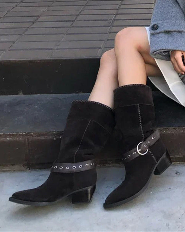 Botas de montar de ante estilo retro