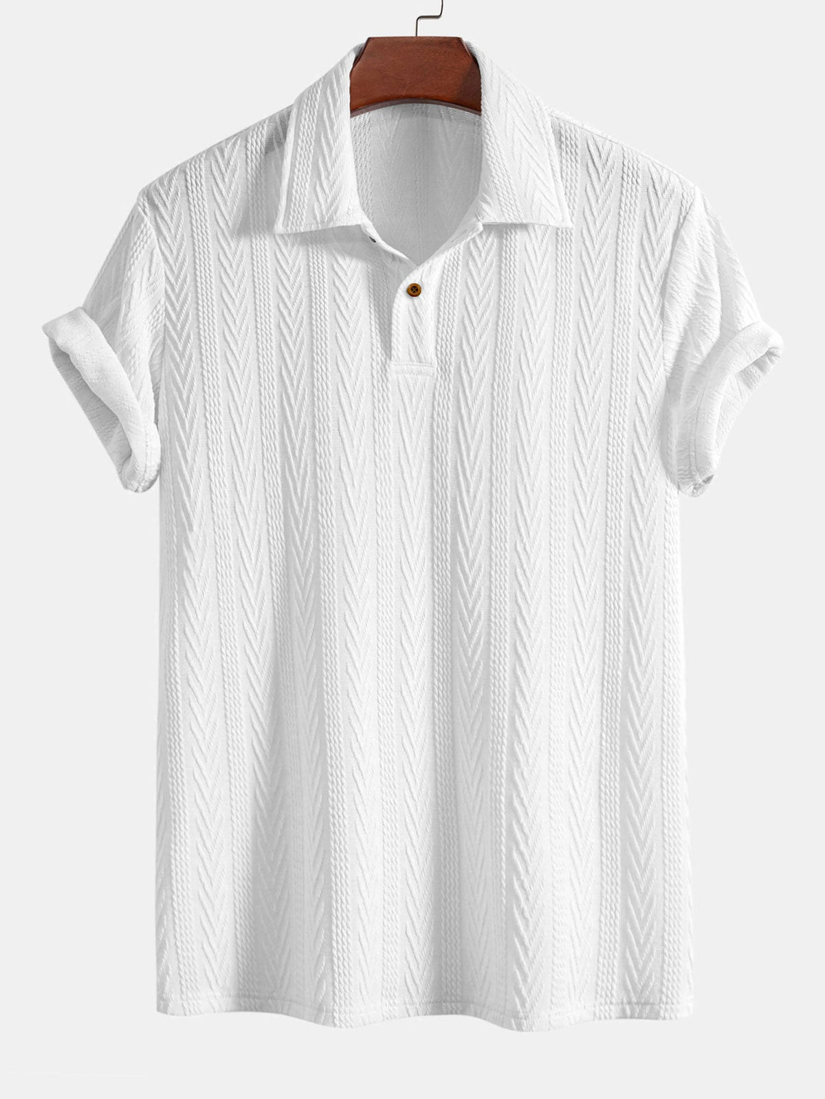 Polo de manga corta jacquard