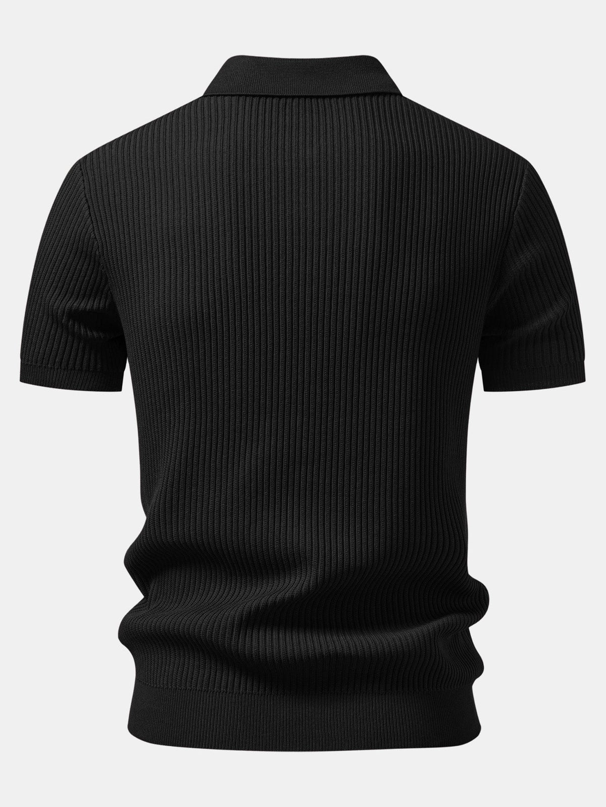 Polo de punto con cremallera y canalé