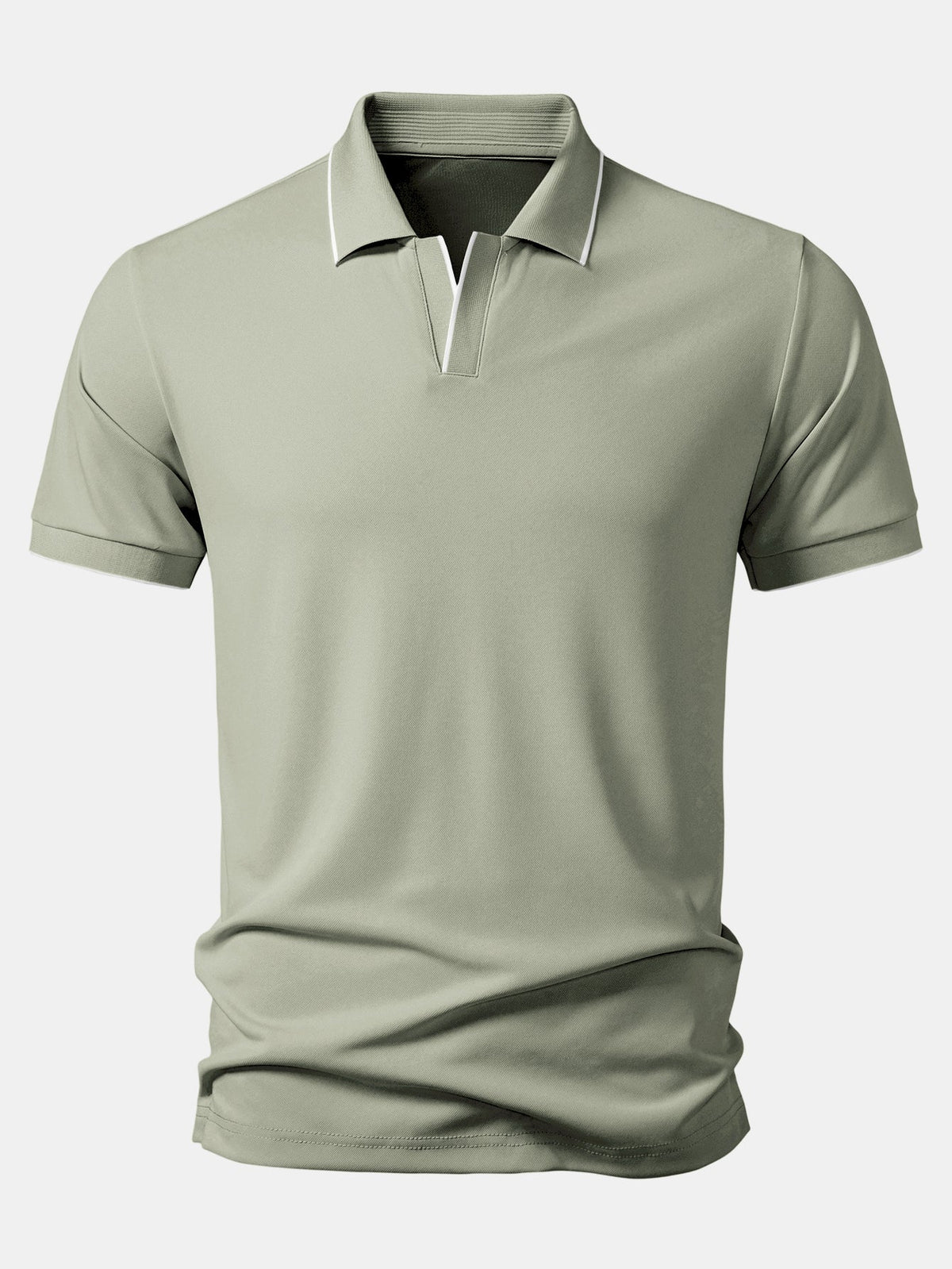 Polo con cuello Johnny y ribete en contraste