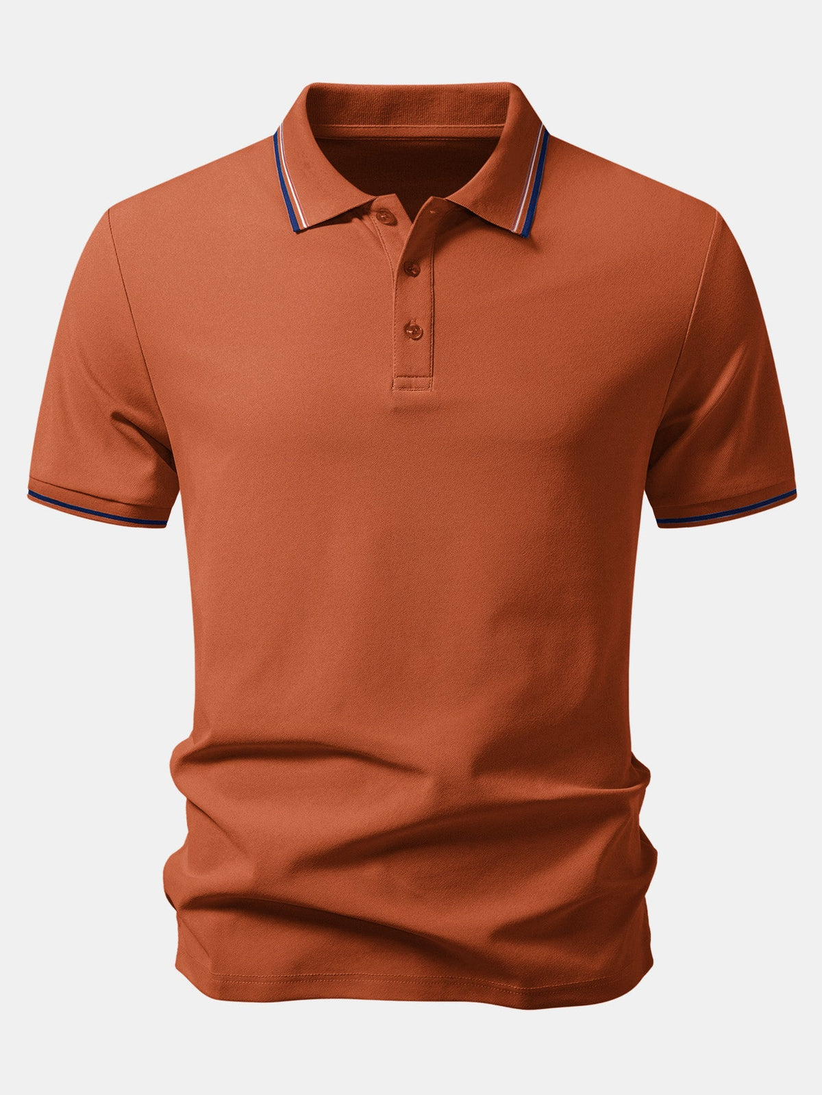 Polo piqué con ribete a rayas de contraste