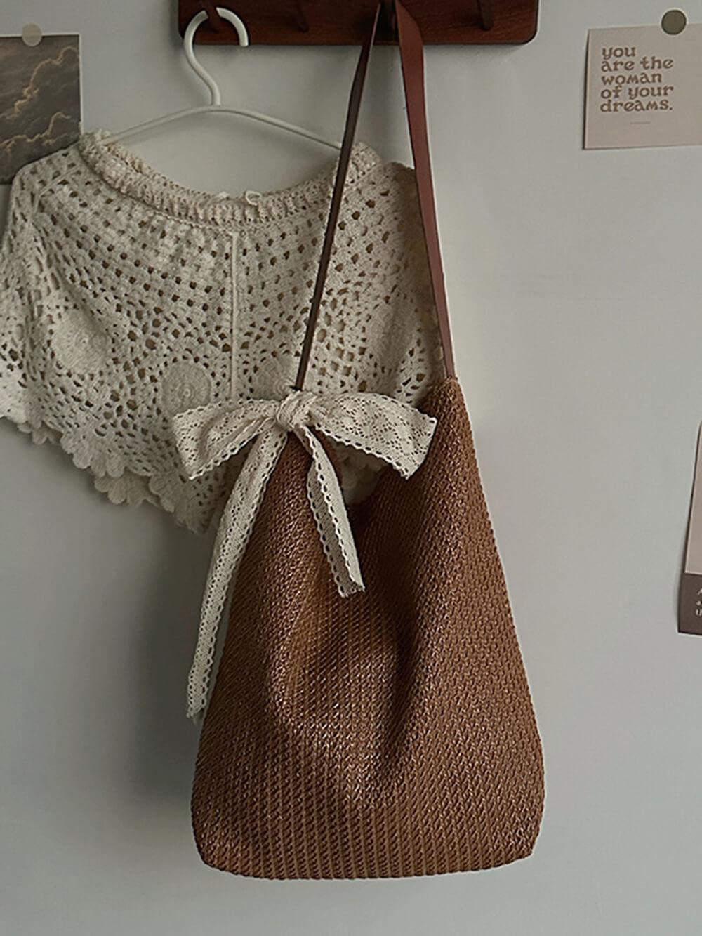 Bolso tote de paja para vacaciones