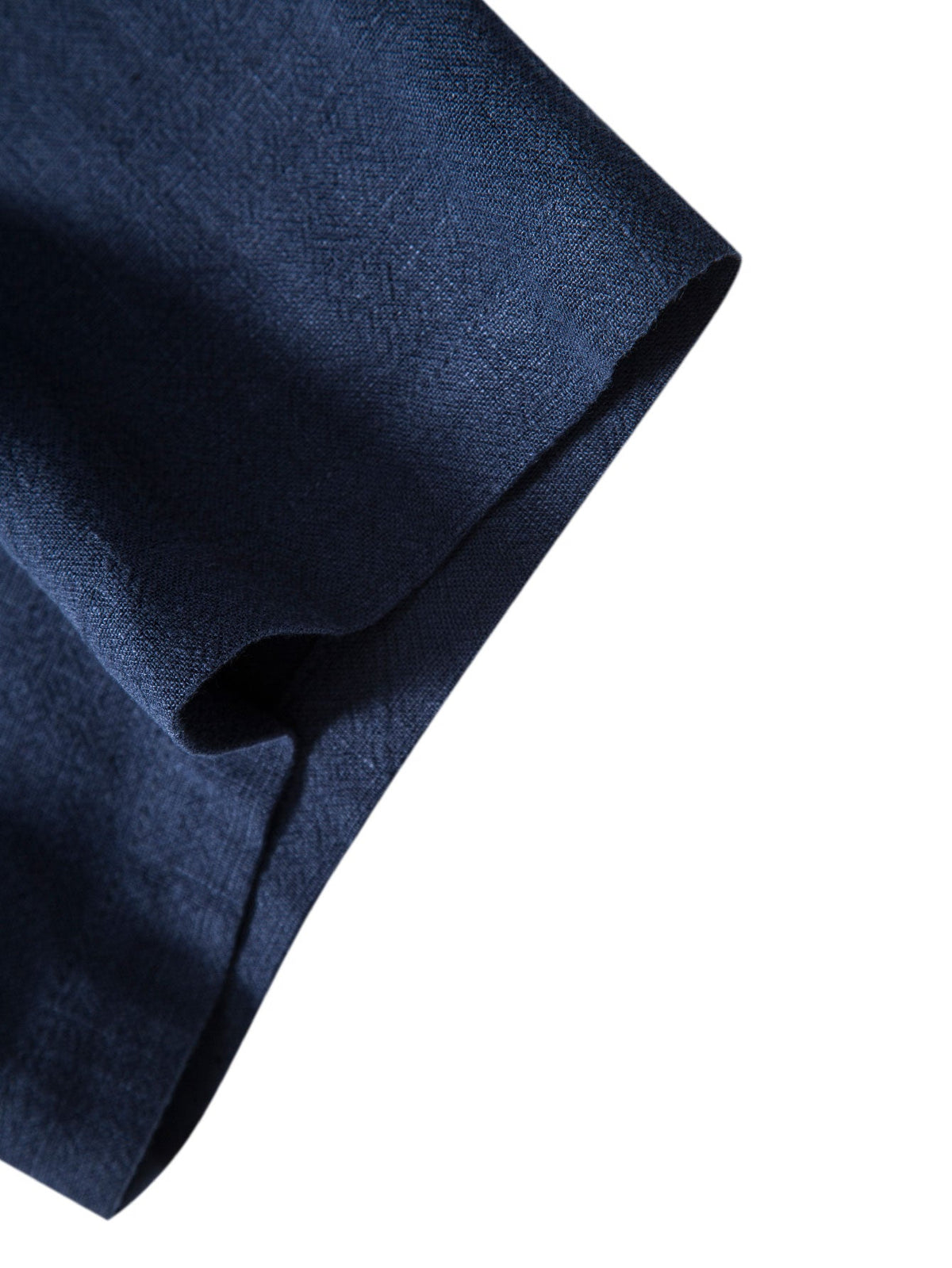 Camisa de Botones de Mezcla de Lino y Rayón y Pantalones de Lino de Pierna Recta