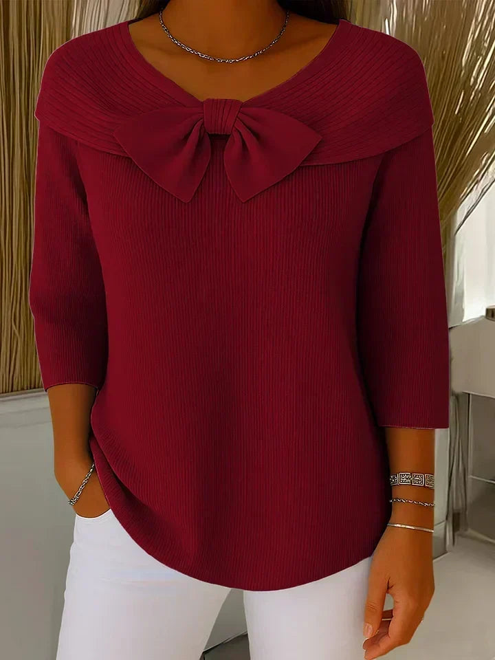 Nuria | Jersey con lazo y cuello redondo
