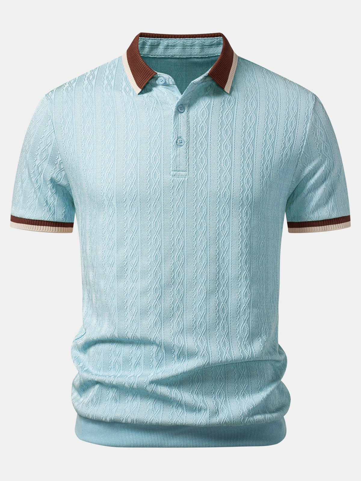 Camisa Polo de punto con textura y ribete en contraste