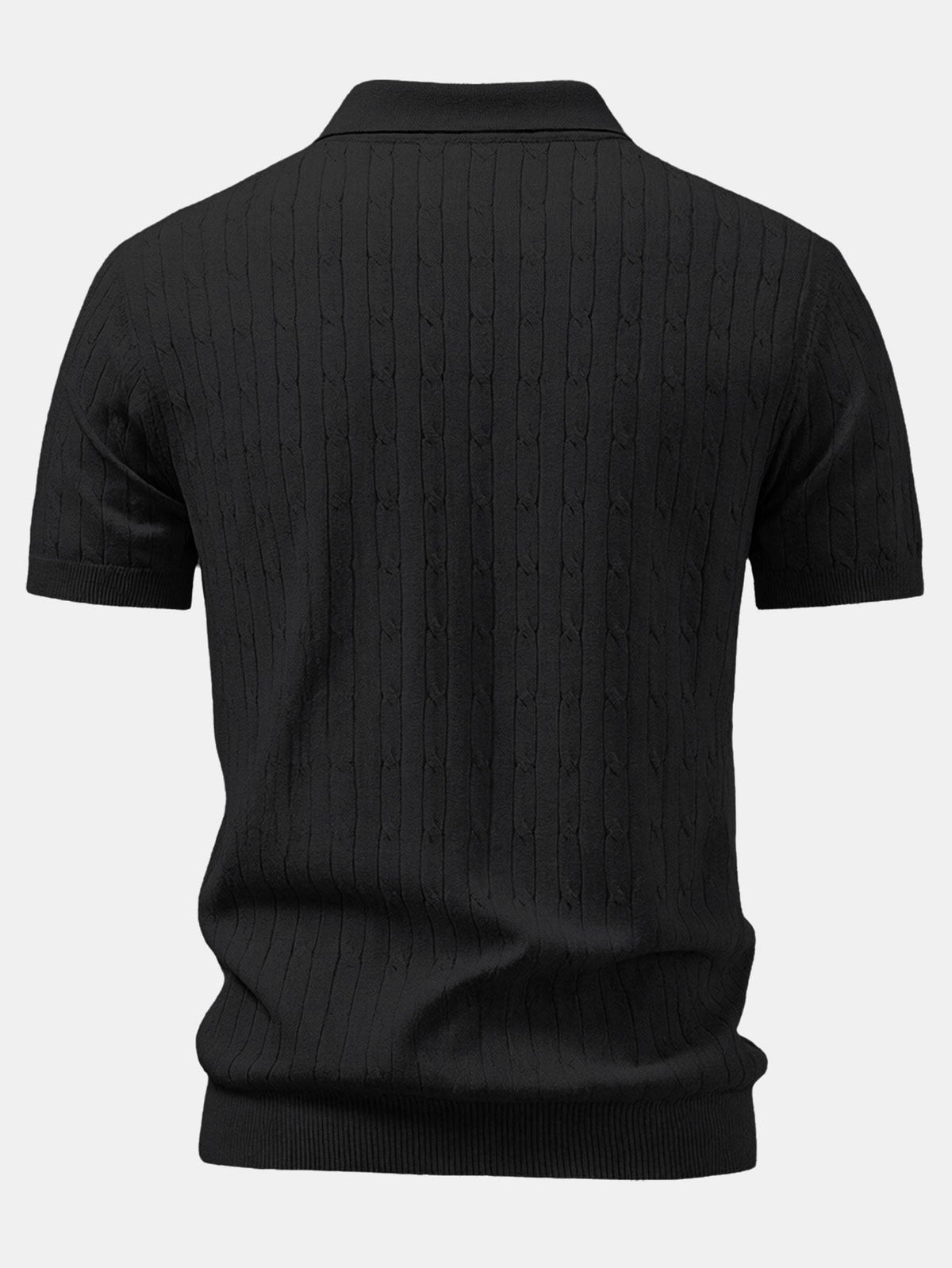 Polo de punto de jacquard retorcido con cremallera