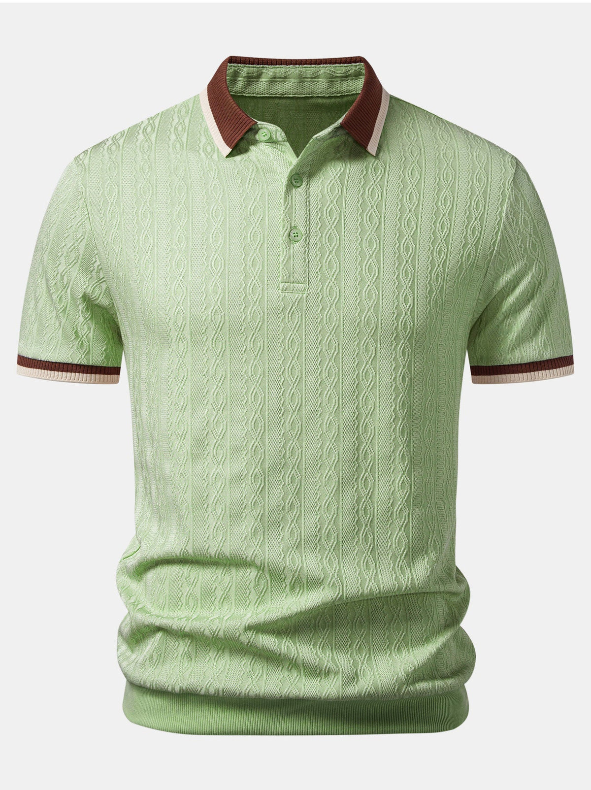 Camisa Polo de punto con textura y ribete en contraste