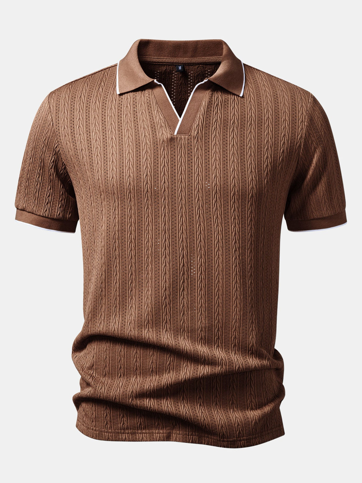 Polo Johnny Collar de jacquard geométrico