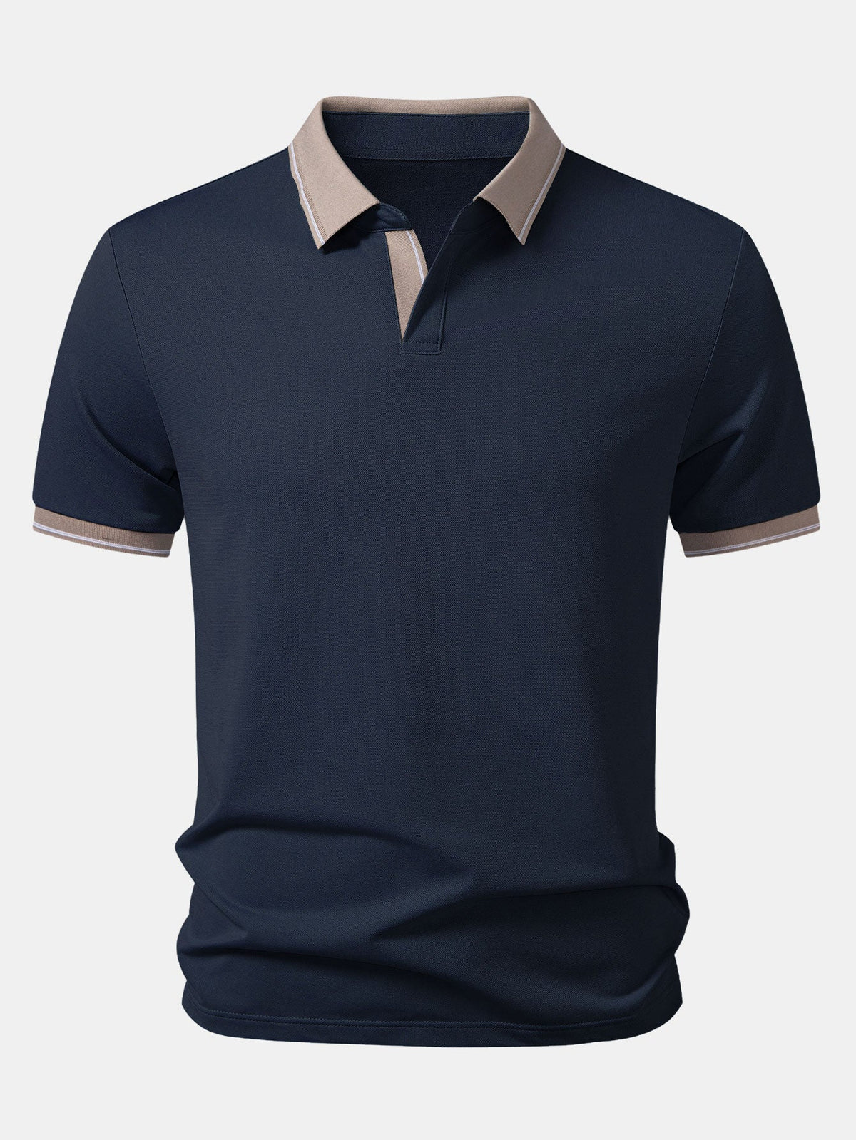 Polo con cuello Johnny en contraste