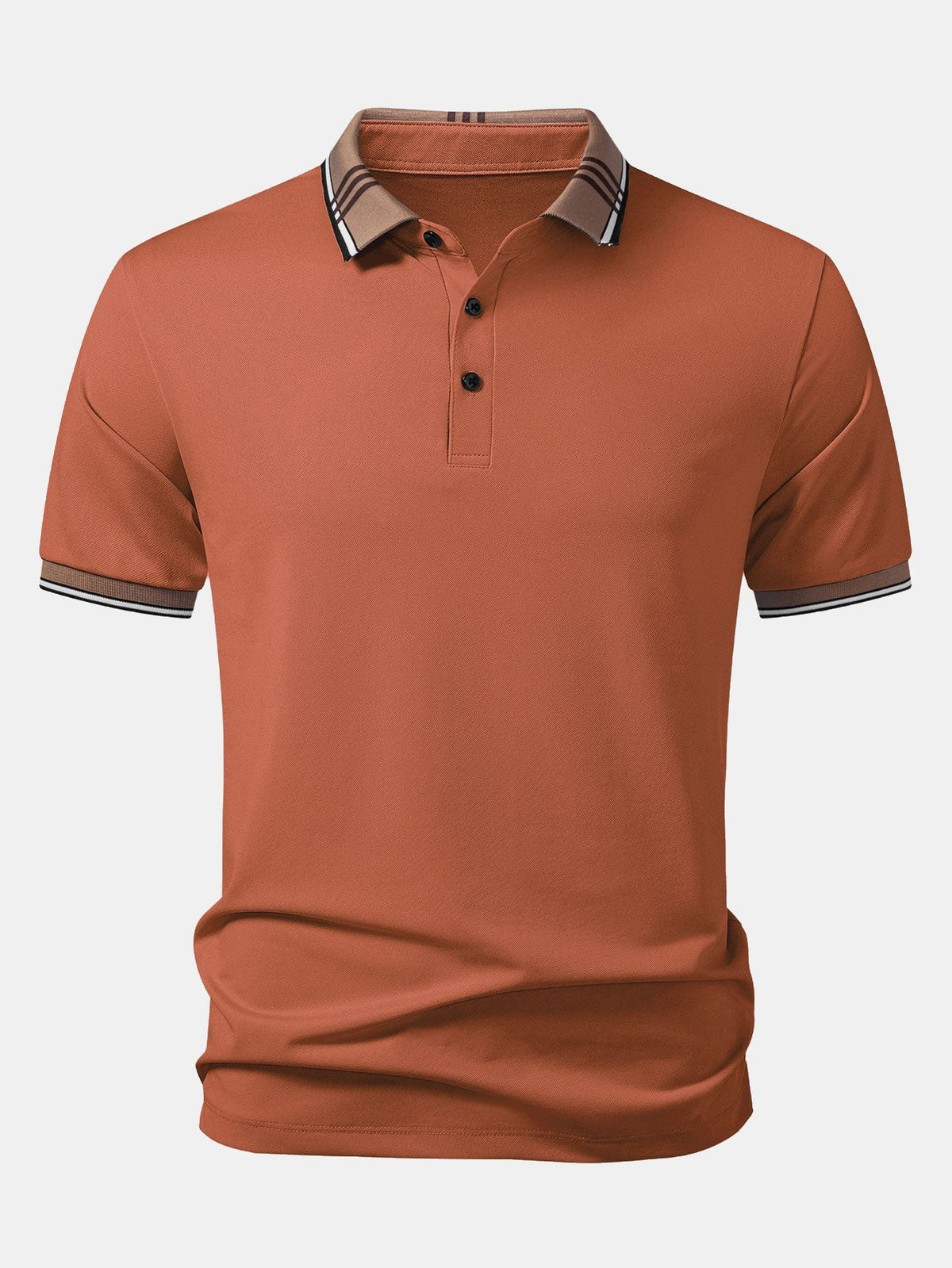 Polo con cuello a rayas en contraste