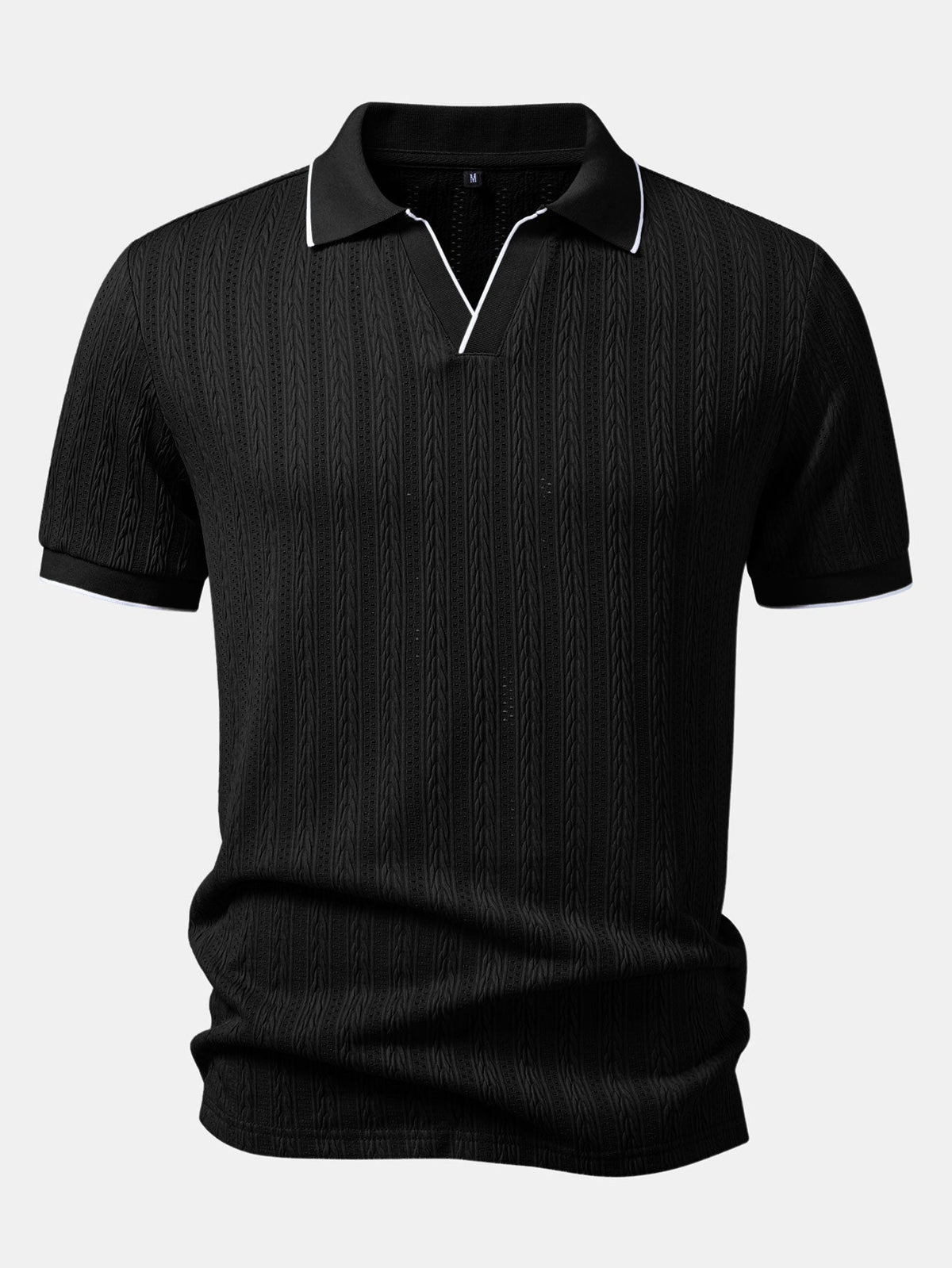 Polo Johnny Collar de jacquard geométrico