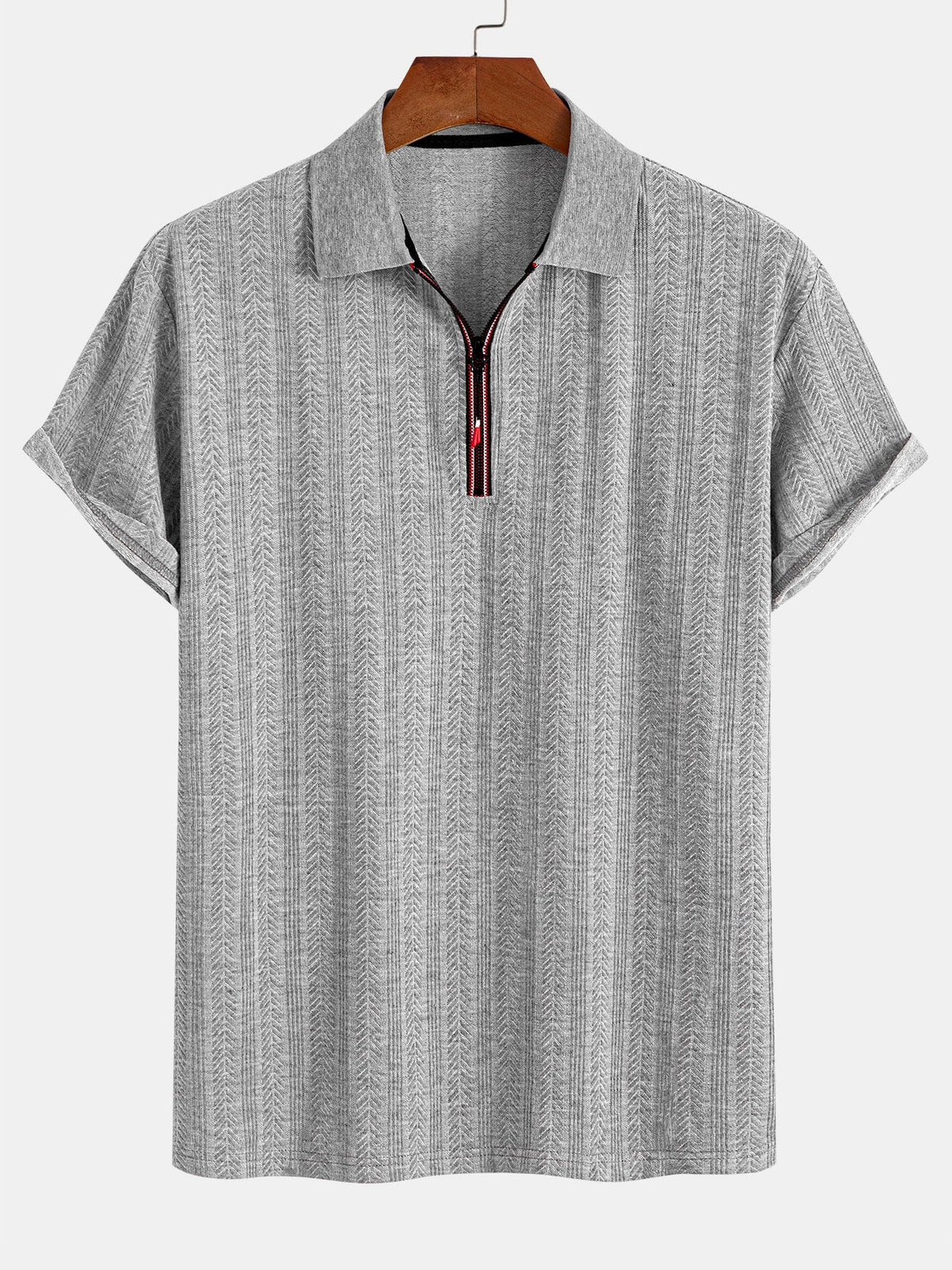 Polo con cremallera texturizada