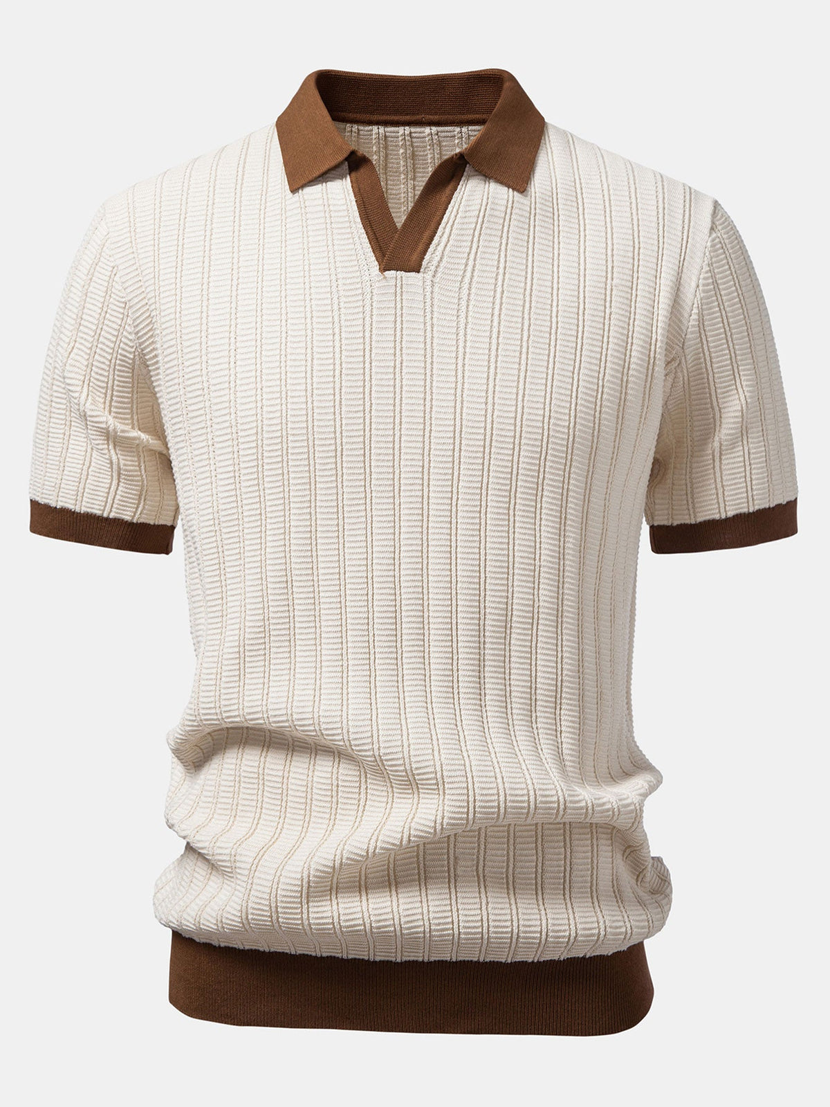 Polo Johnny Collar de punto texturizado con ribete de contraste