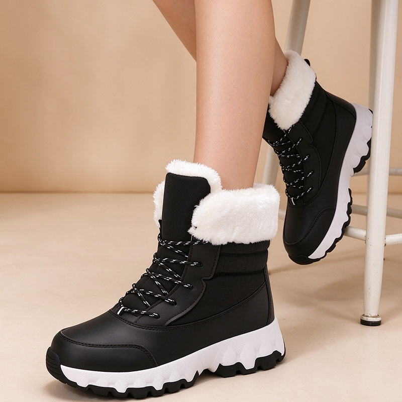 Botas de nieve de invierno con cordones hasta media pierna