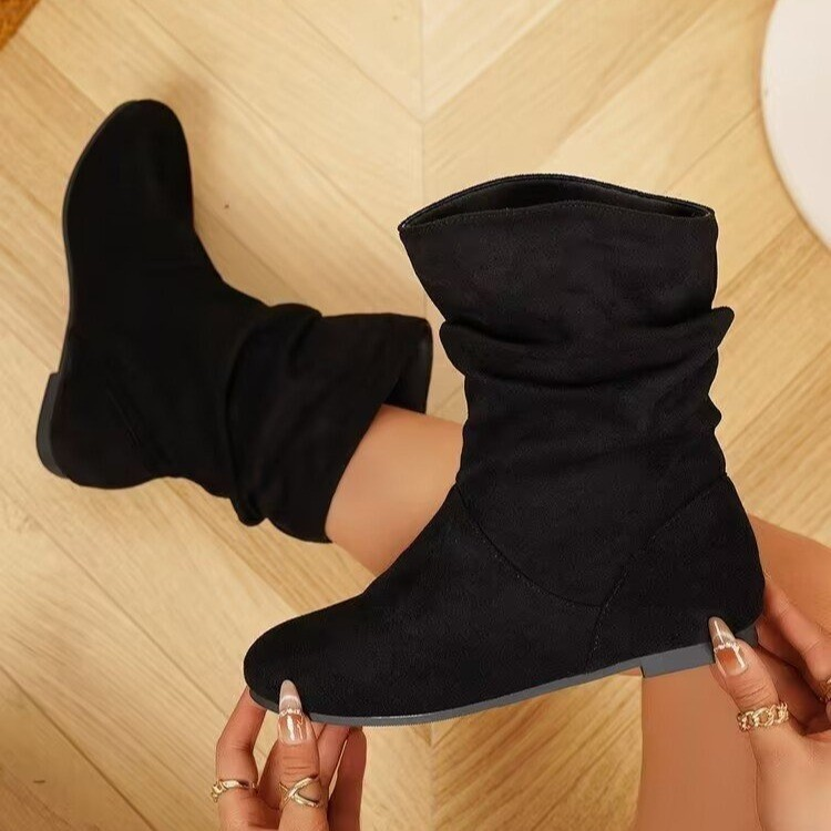 Botines planos fruncidos casual
