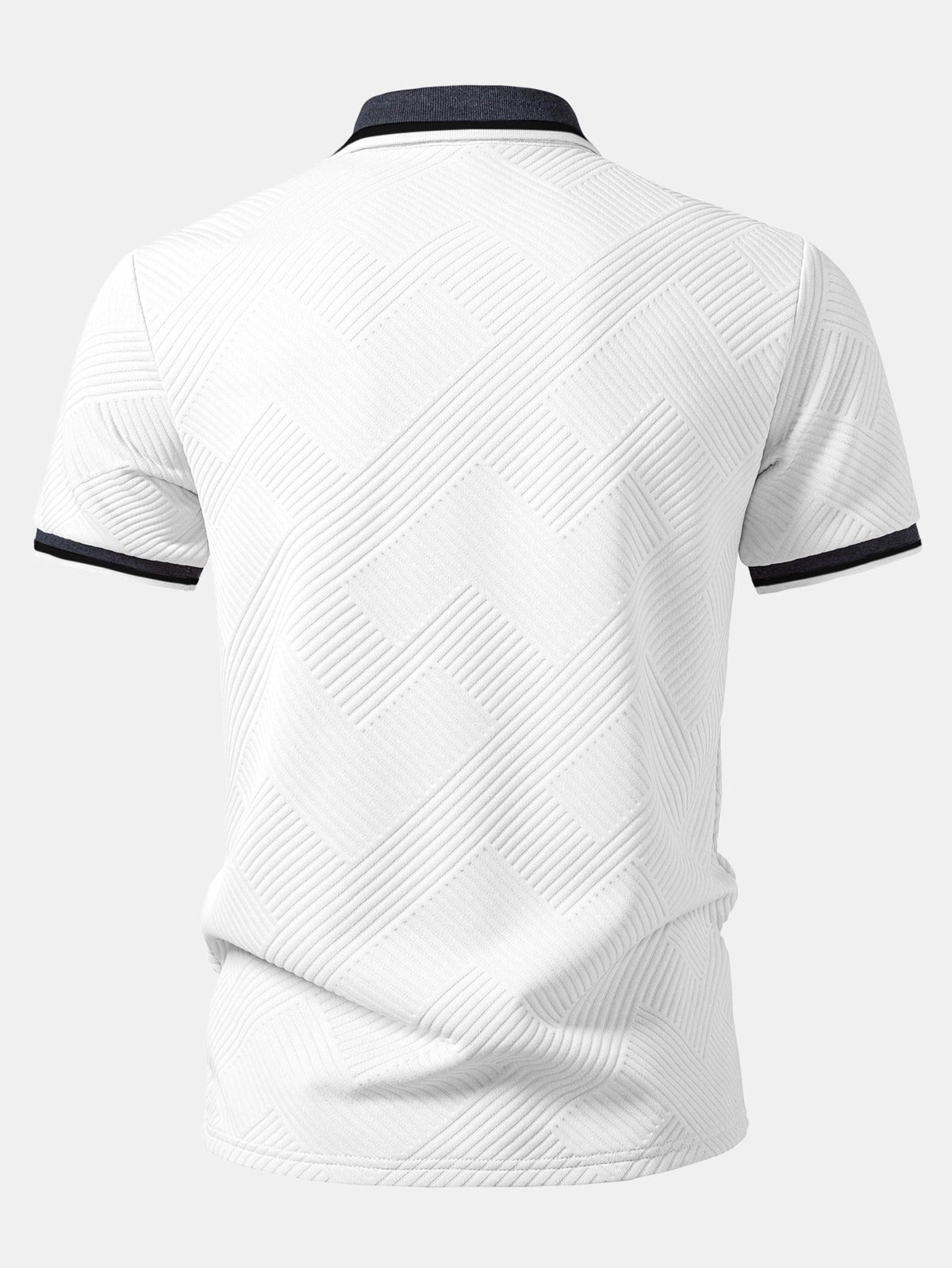 Camisa Polo de jacquard con rayas y ribete en contraste