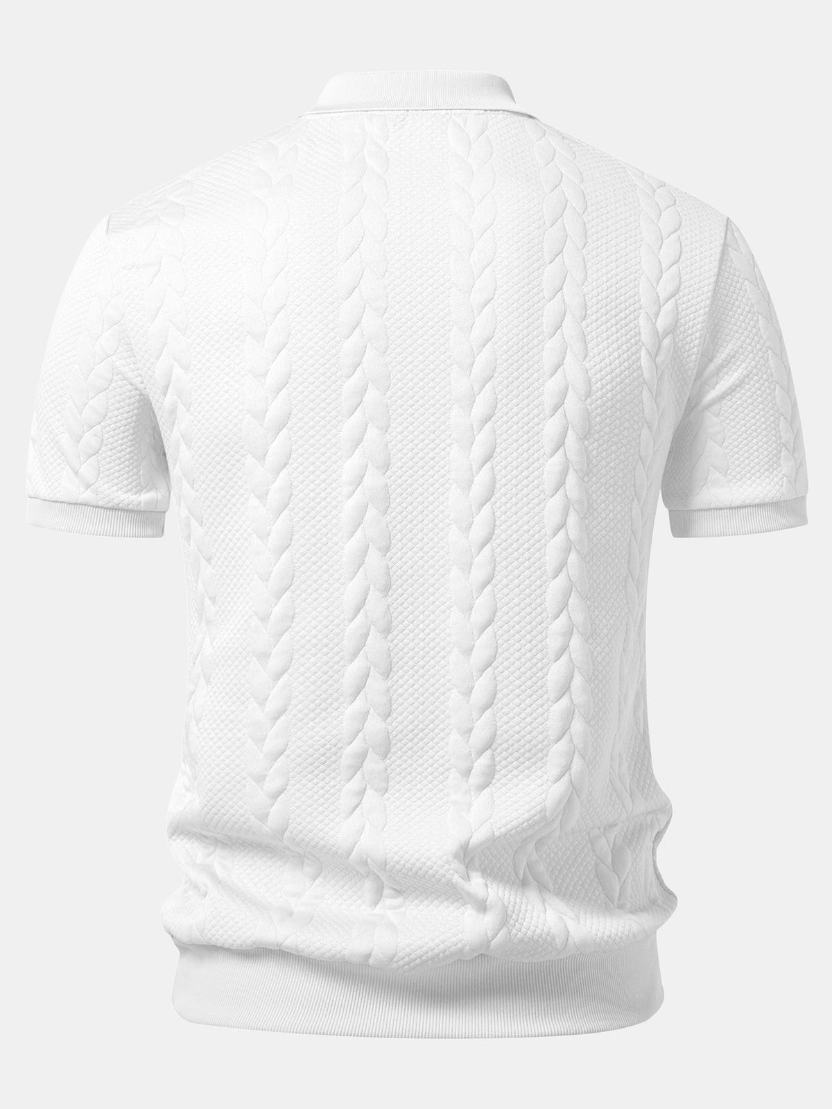Polo de cuello en V de jacquard retorcido