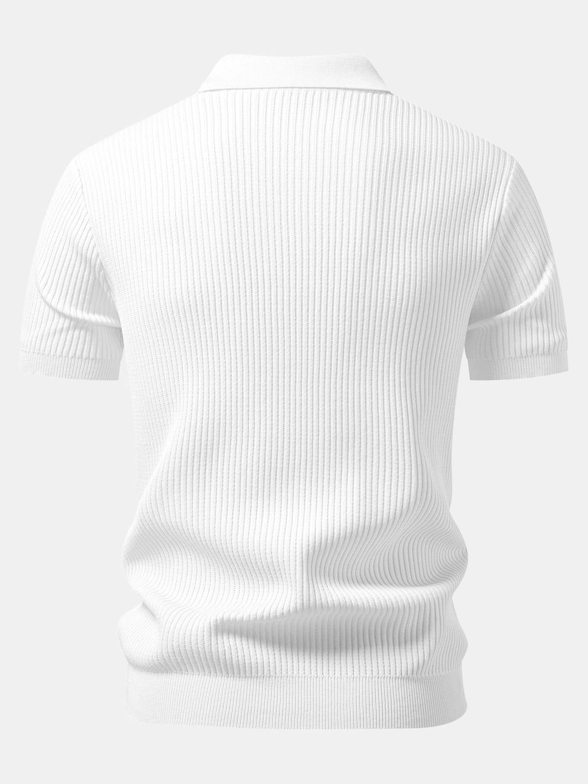 Polo de punto con cremallera y canalé