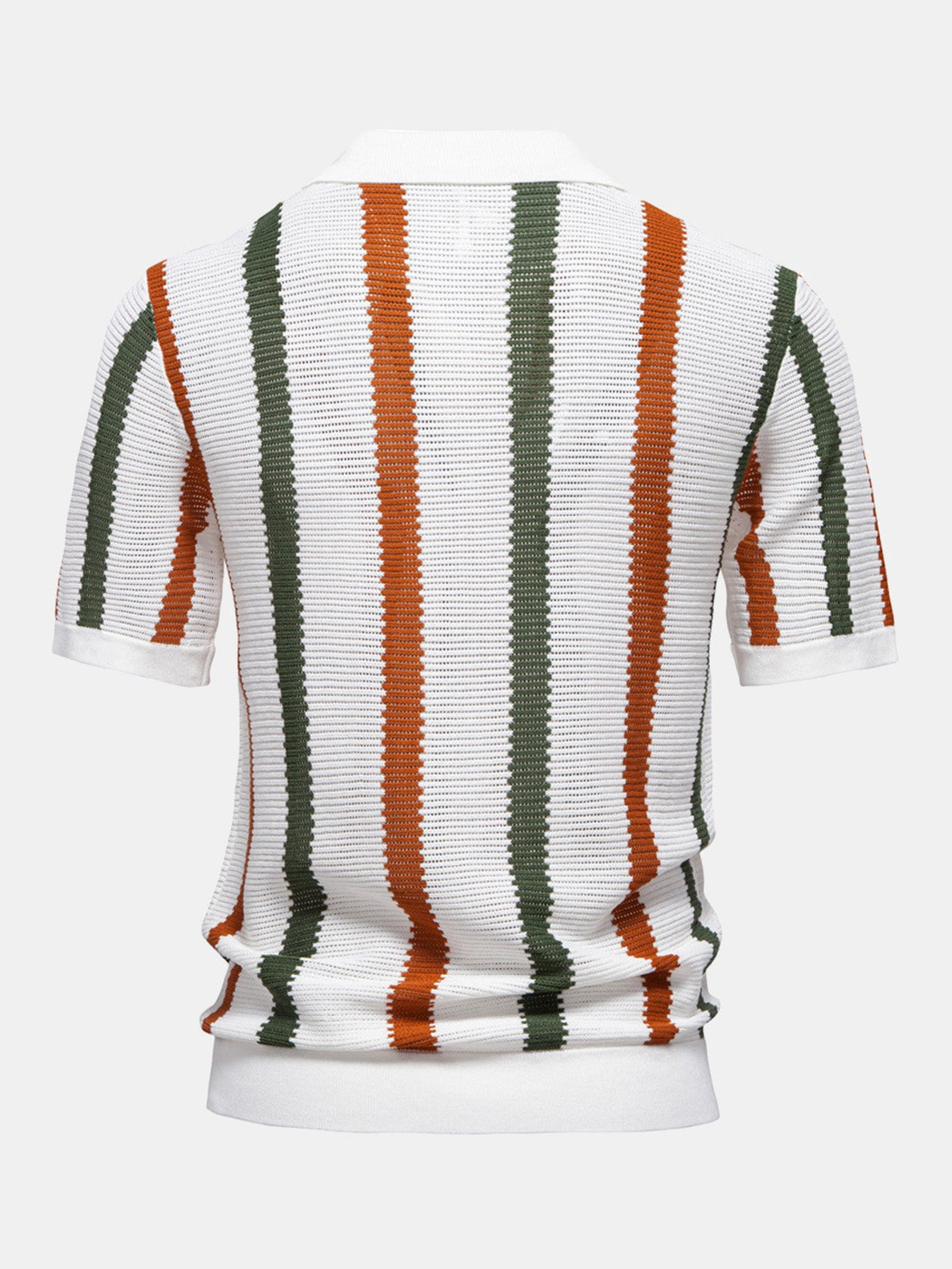 Polo de punto con cuello en V a rayas