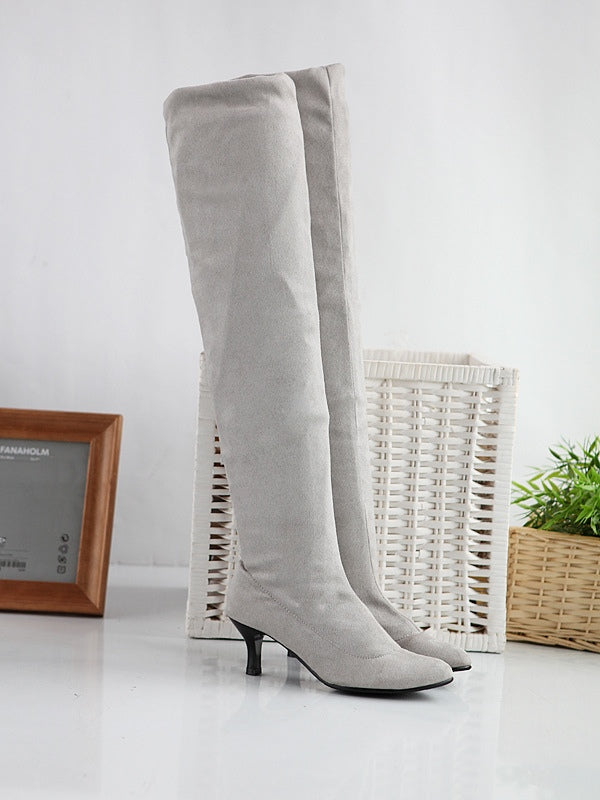 Botas altas de ante en color liso