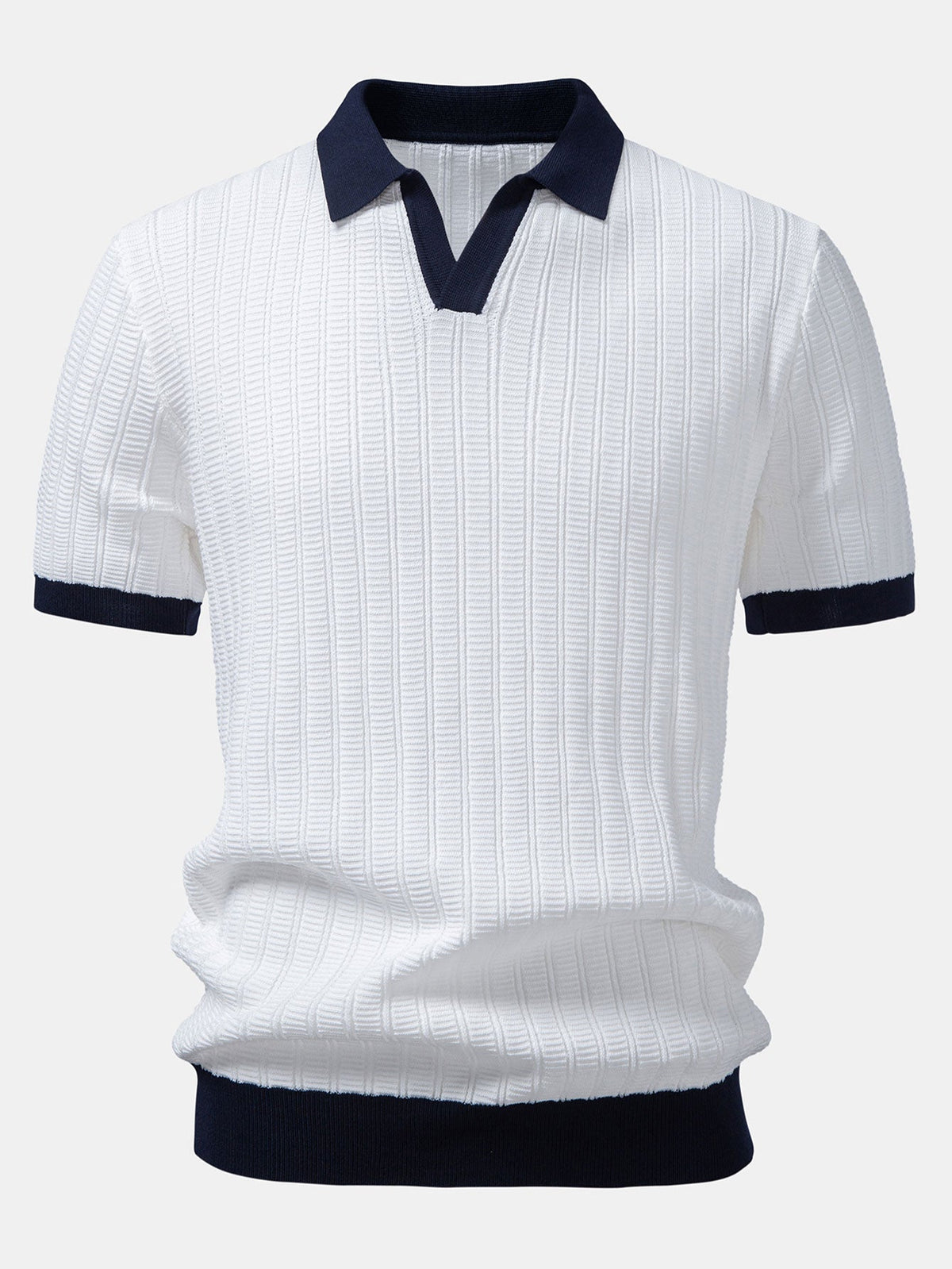 Polo Johnny Collar de punto texturizado con ribete de contraste