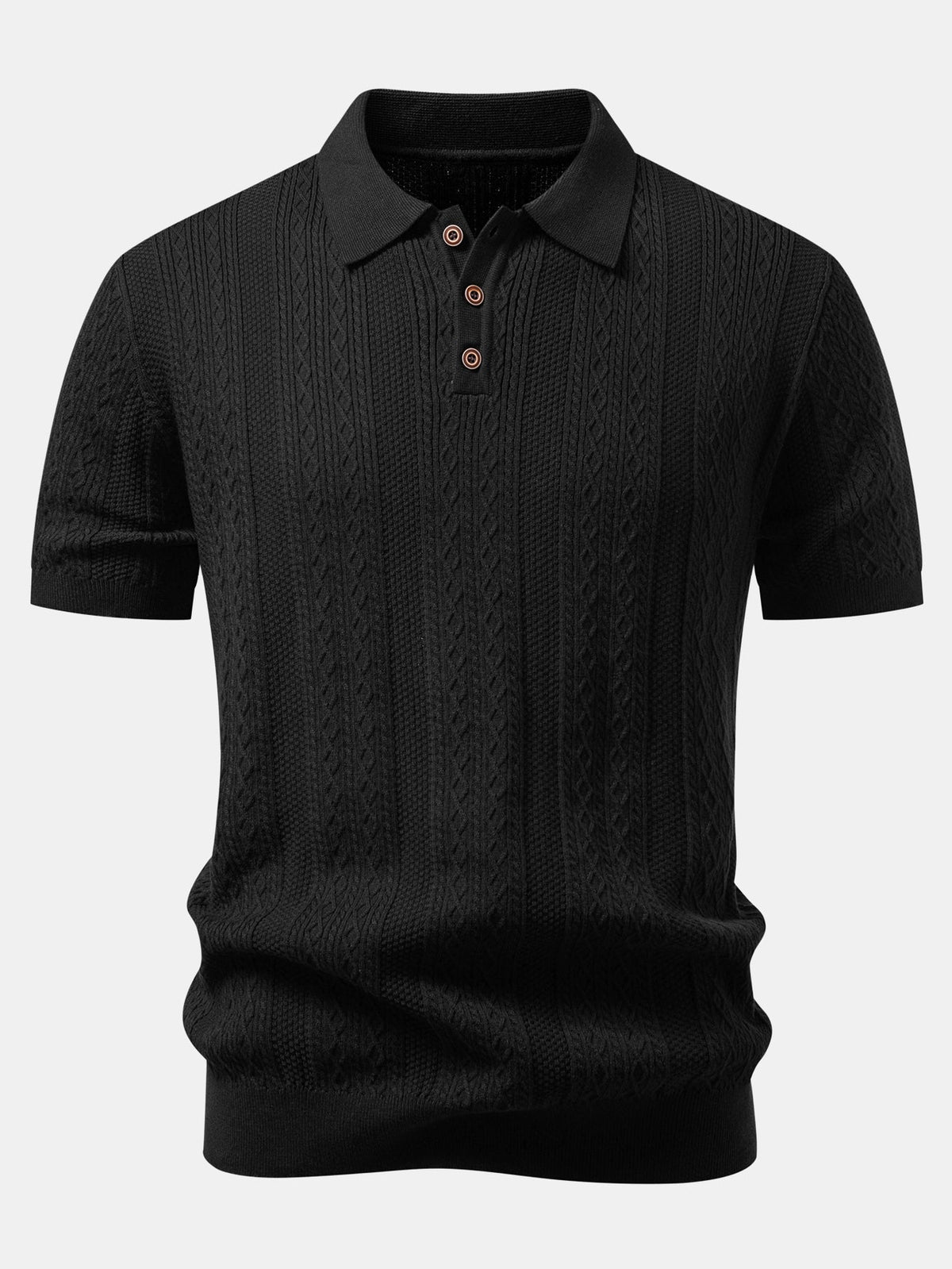 Polo de punto con jacquard geométrico