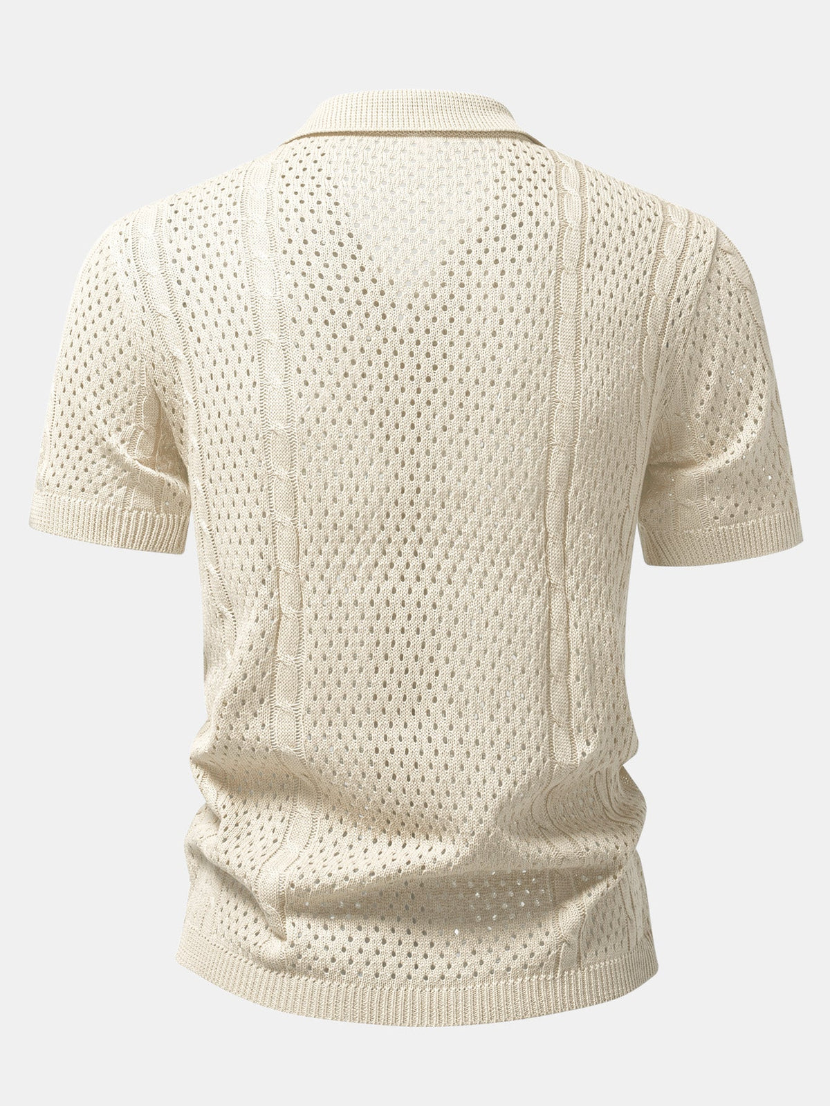 Camisa de punto abierta y pantalones de lino de pierna recta
