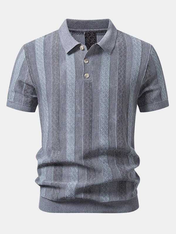 Polo de punto texturizado a rayas