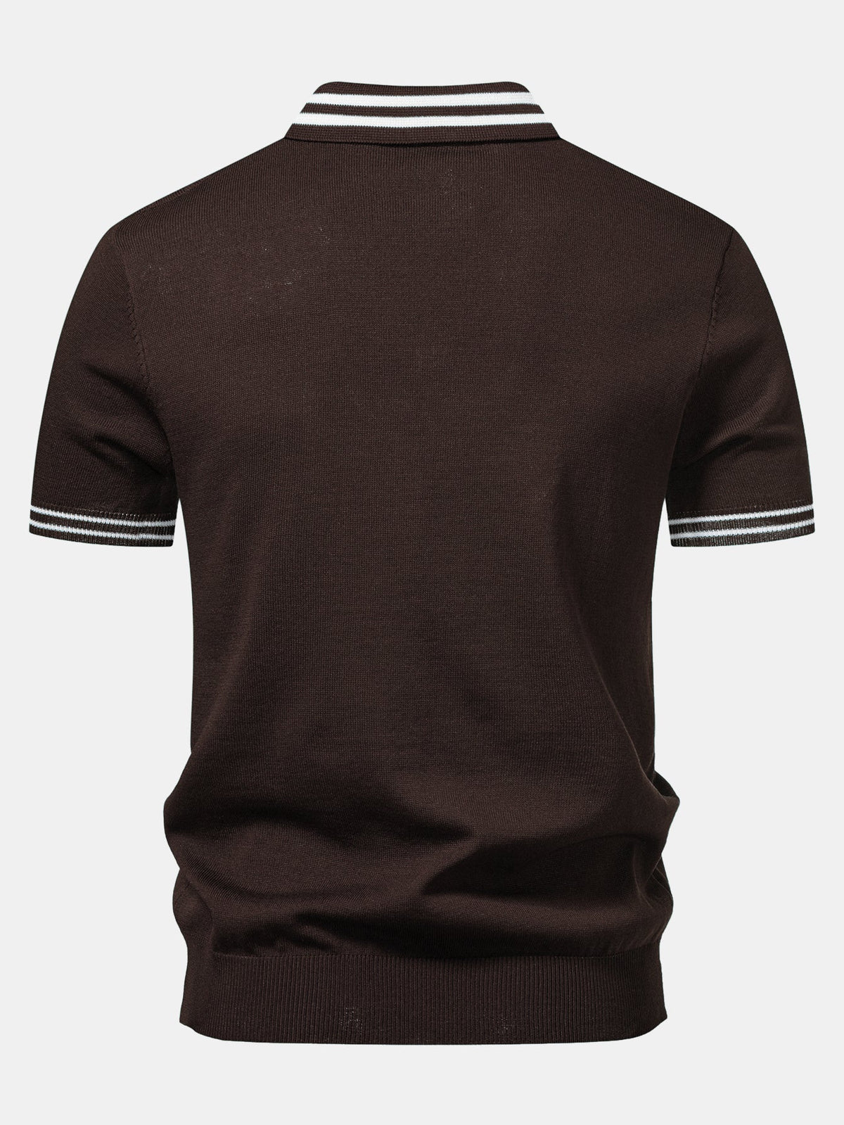 Polo de Punto Jacquard Torcido con Ribete de Contraste