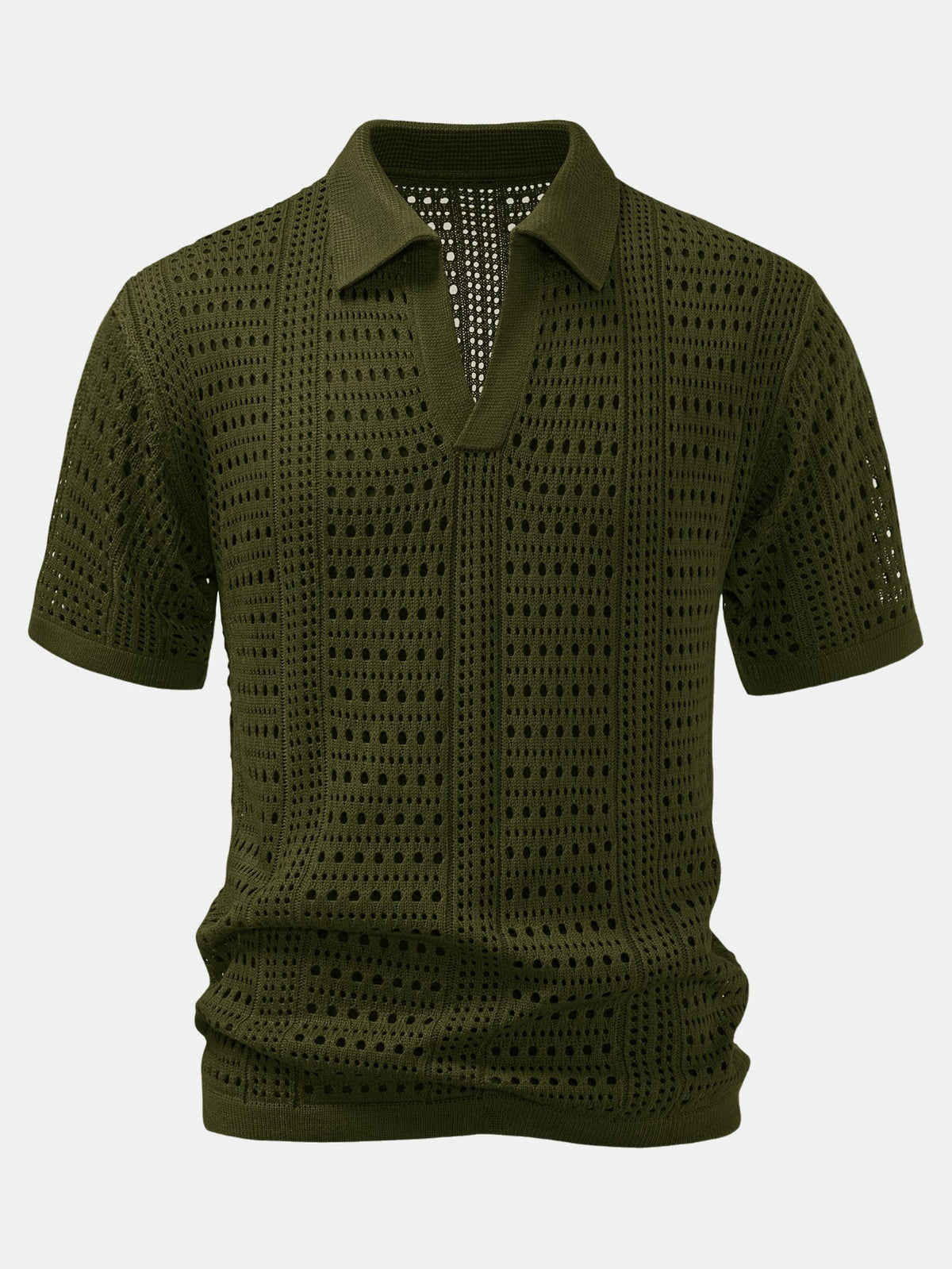 Polo de crochet con cuello en V