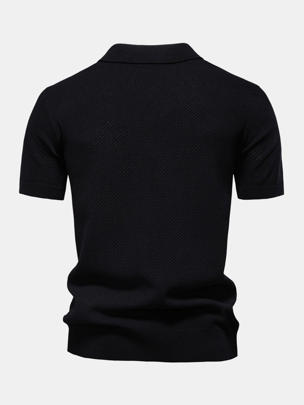 Polo de punto con textura de piña y cuello en V