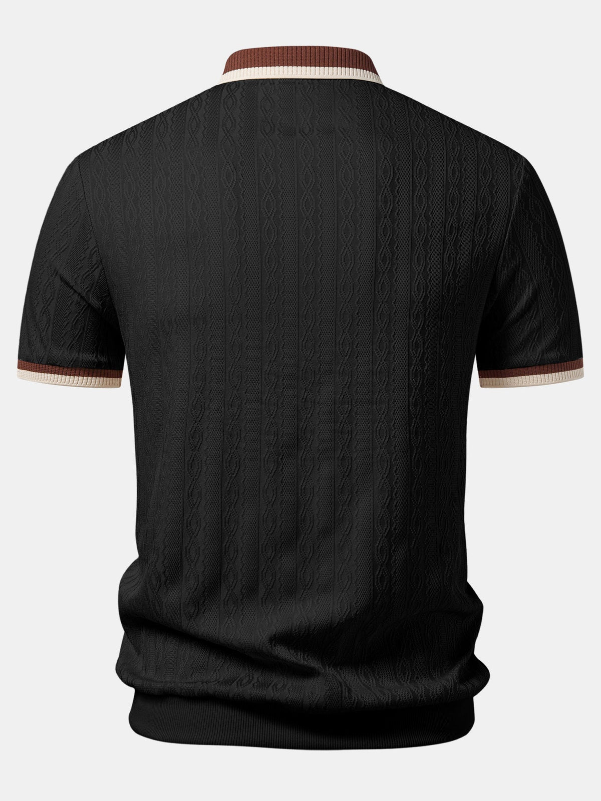Camisa Polo de punto con textura y ribete en contraste