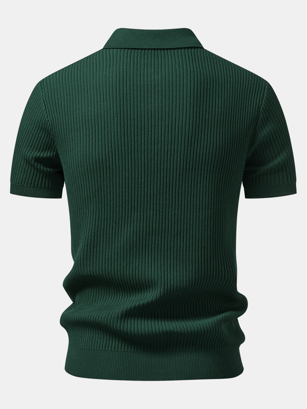 Polo de punto con cremallera y canalé