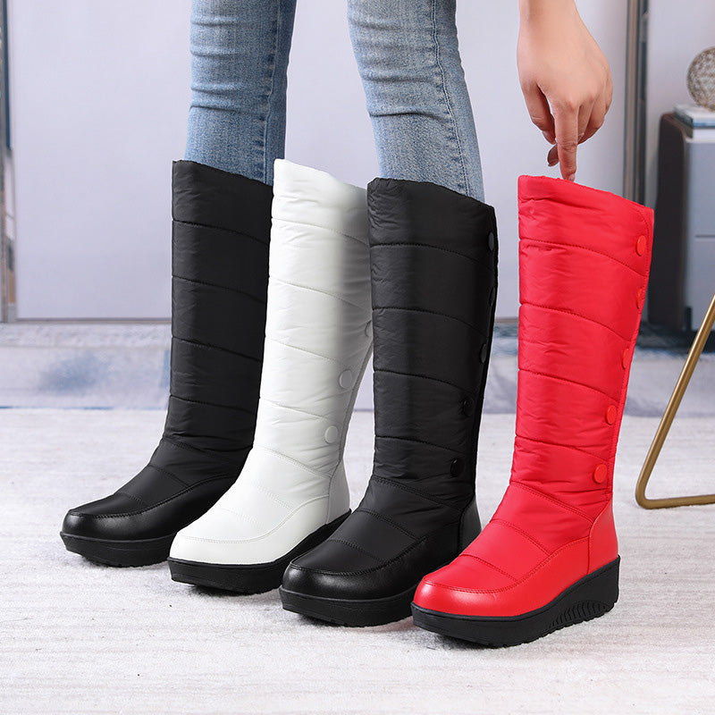 Botas de nieve cálidas con cuña y suela gruesa