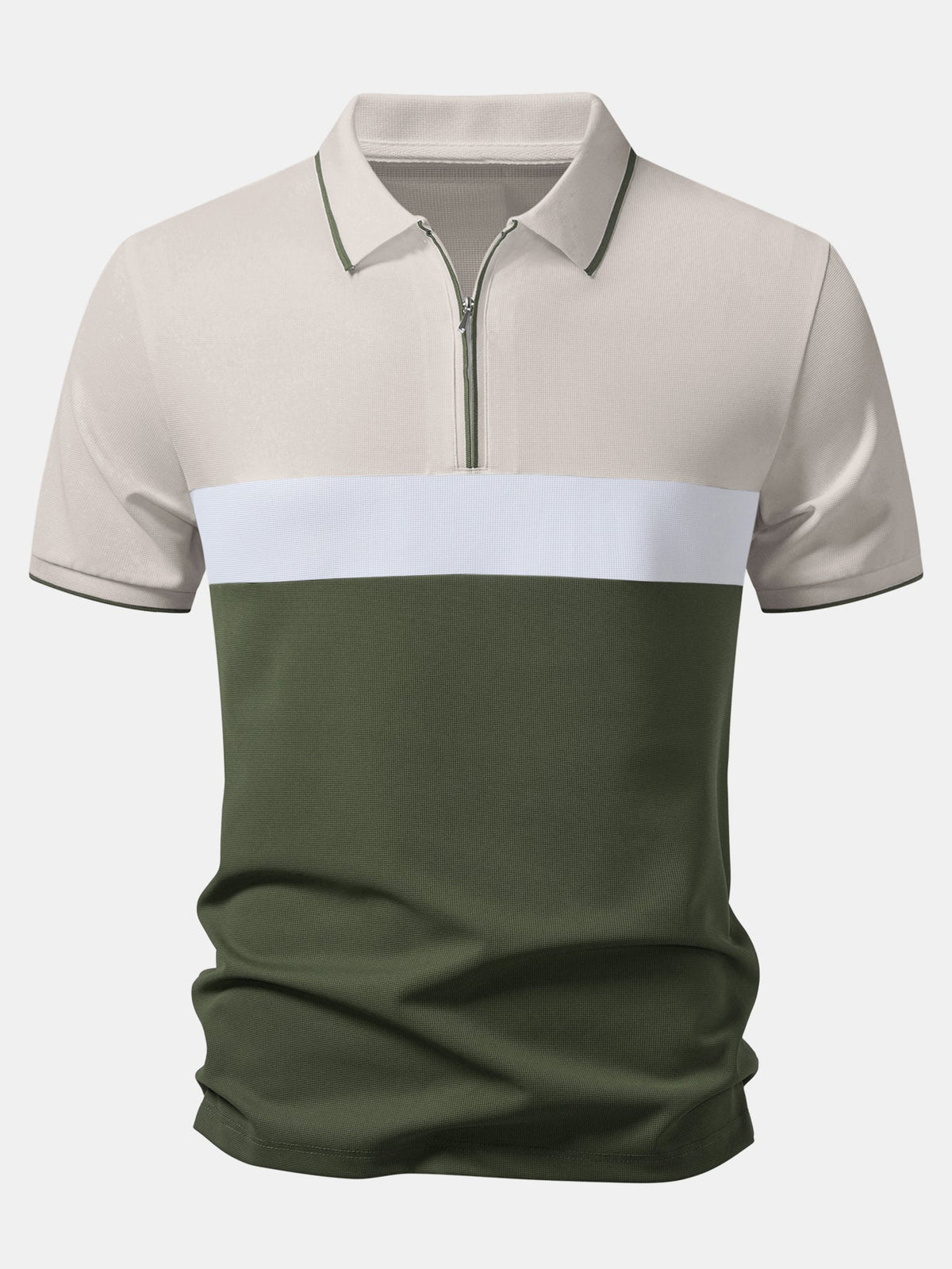 Polo con cremallera y bloque de Color