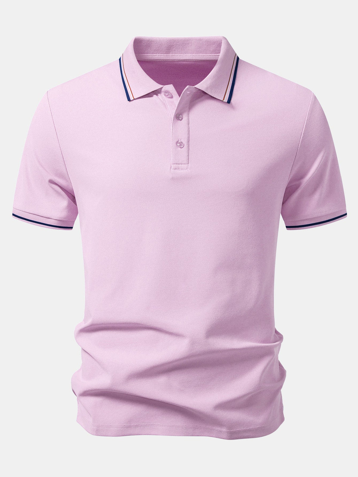 Polo piqué con ribete a rayas de contraste