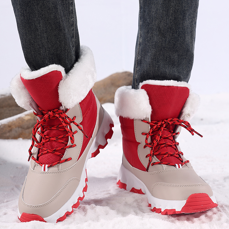 Botas de nieve de invierno con cordones hasta media pierna