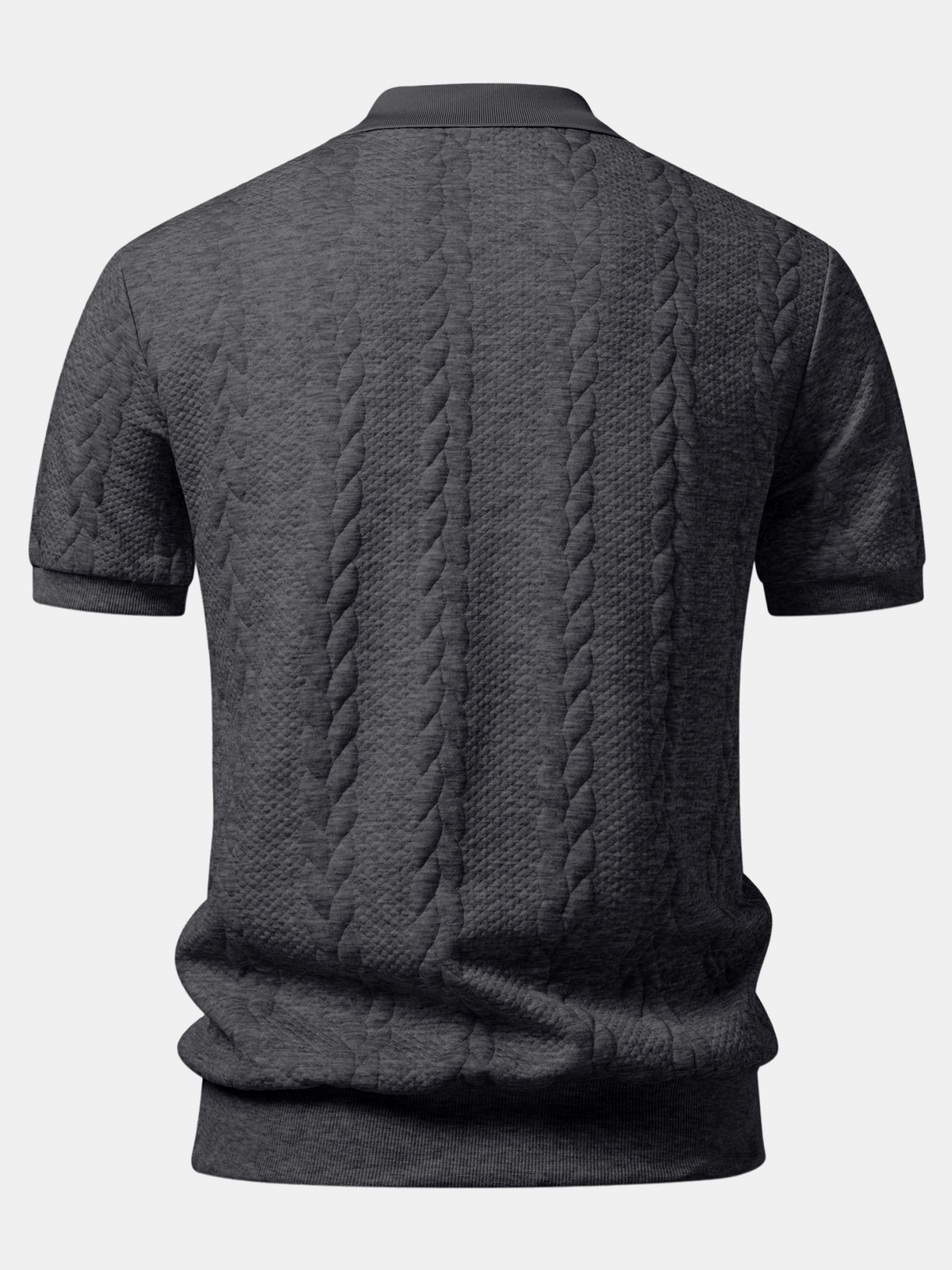 Polo de cuello en V de jacquard retorcido