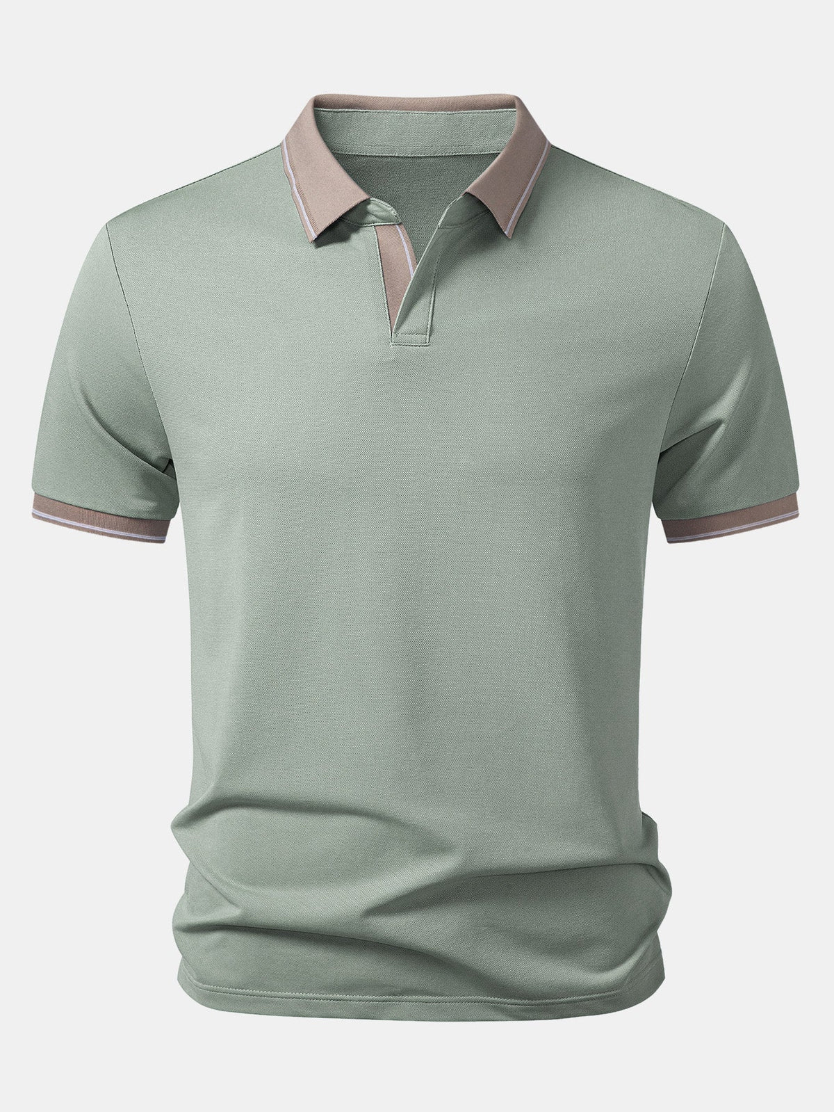 Polo con cuello Johnny y ribete en contraste