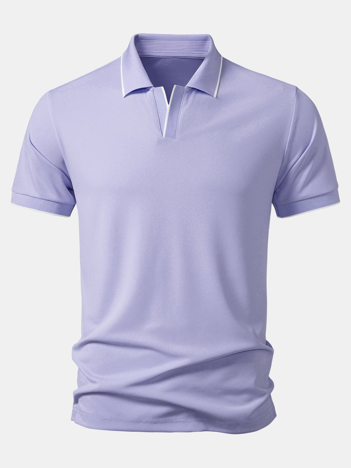 Polo con cuello Johnny y ribete en contraste