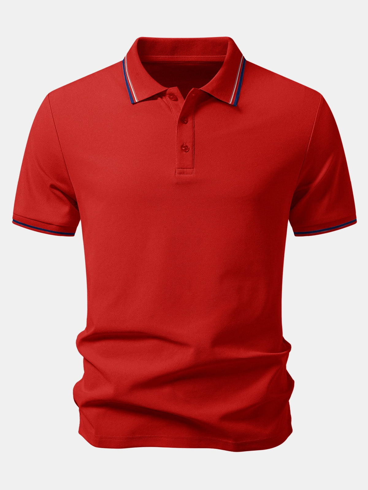 Polo piqué con ribete a rayas de contraste
