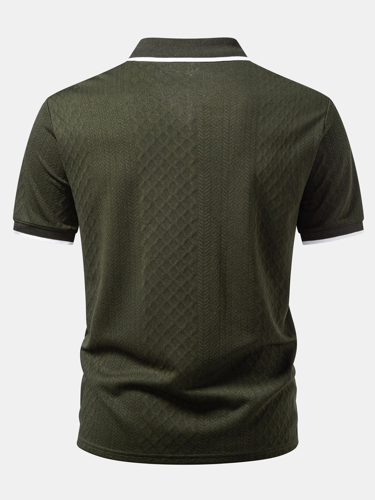 Polo de jacquard geométrico con cremallera