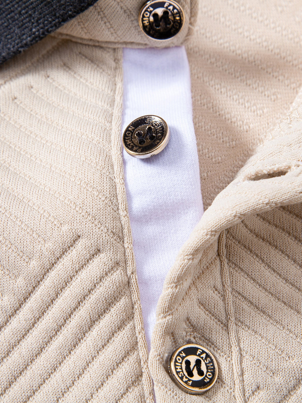 Camisa Polo de jacquard con rayas y ribete en contraste