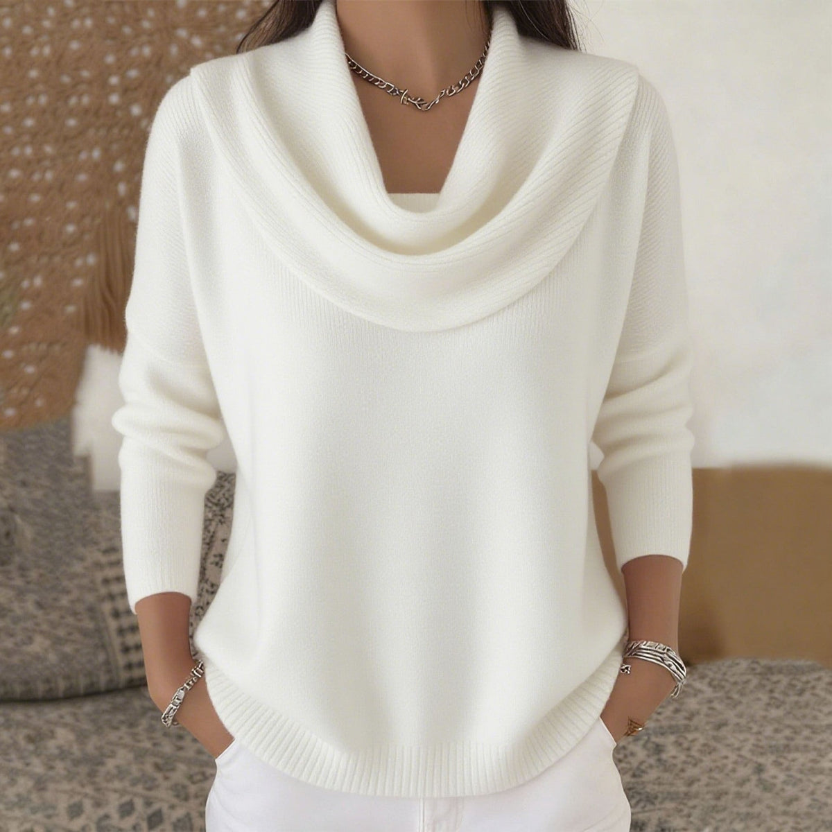 Inmaculada | Jersey de cuello alto drapeado